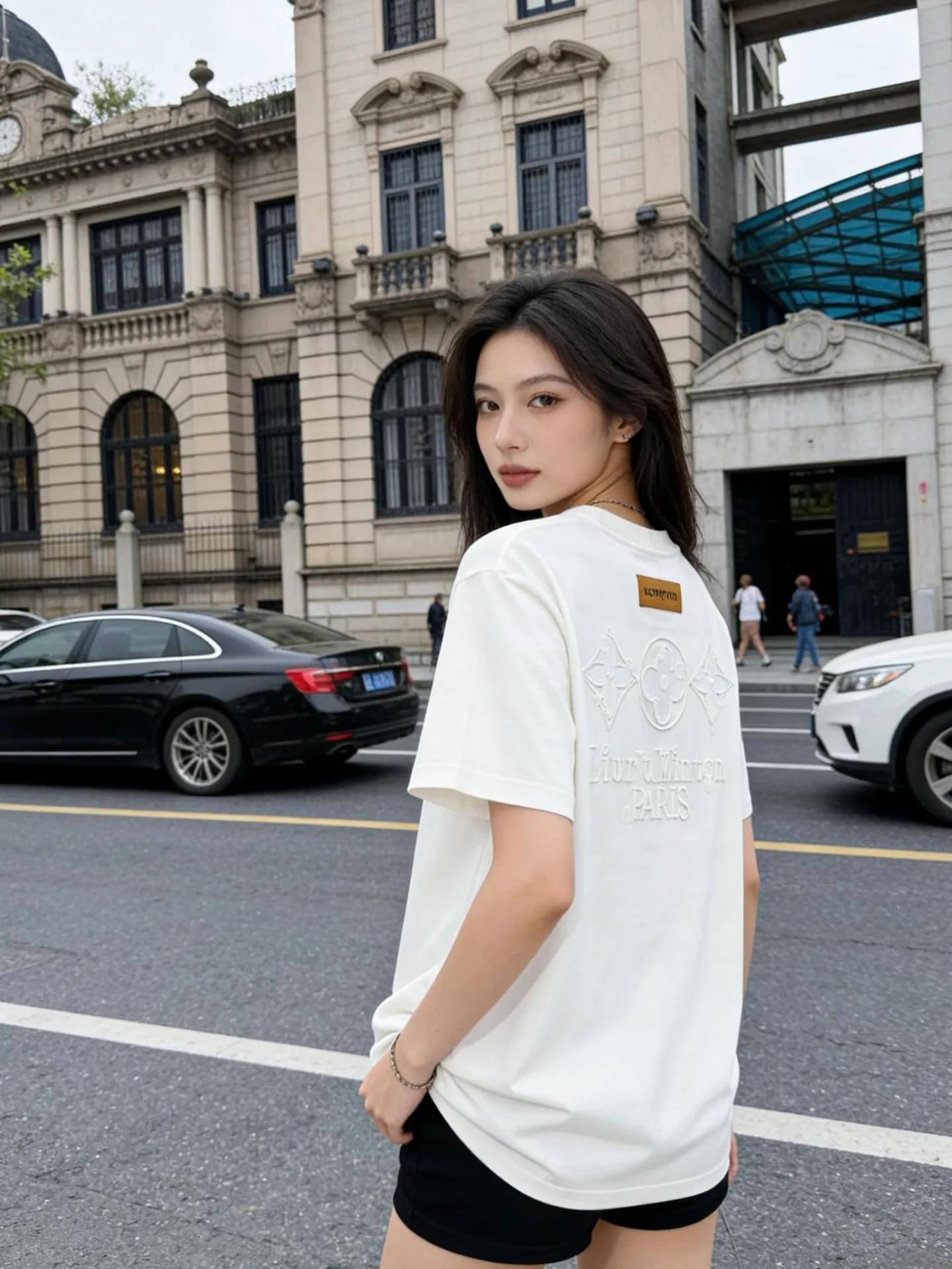 Louis Vuitton/Louis Vuitton three-flower embroidered short sleeves